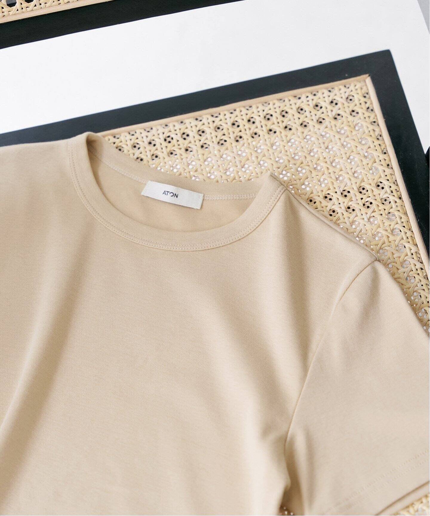 【イエナ/IENA】のATON/エイトン 別注 SUVIN FRAISE ショートスリーブ Tシャツ 人気、トレンドファッション・服の通販 founy(ファニー) 　ファッション　Fashion　レディースファッション　WOMEN　トップス・カットソー　Tops/Tshirt　シャツ/ブラウス　Shirts/Blouses　ロング / Tシャツ　T-Shirts　ショート　Short　スリーブ　Sleeve　別注　Special Order　 other-1|ID: prp329100004557473 ipo3291000000032306045