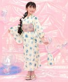 【その他のブランド/Other】の【浴衣3点セット】綿100% セパレート 着付け 簡単 子供服 キッズ 女の子 アイボリー×ブルー花柄|ID: prp329100004557521 ipo3291000000032986149