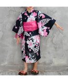 【その他のブランド/Other】の【浴衣3点セット】綿100% セパレート 着付け 簡単 子供服 キッズ 女の子 セパレートタイプ×黒地ユリ|ID: prp329100004557521 ipo3291000000032986150