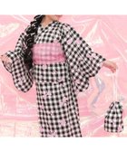 【その他のブランド/Other】の【浴衣3点セット】綿100% セパレート 着付け 簡単 子供服 キッズ 女の子 ギンガムブラック×リボン花|ID: prp329100004557521 ipo3291000000032986153