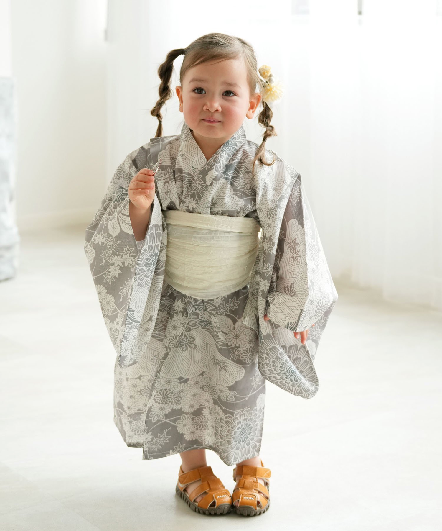 【ウタタネ/utatane / KIDS】のひよこ商店 kids 高級変わり織 男女兼用 ワンピース型子供浴衣 2点セット インテリア・キッズ・メンズ・レディースファッション・服の通販 founy(ファニー) 　ファッション　Fashion　キッズファッション　Fashion for Kids　ワンピース　Dresses　ライトグレー系|ID: prp329100004557523 ipo3291000000032625546
