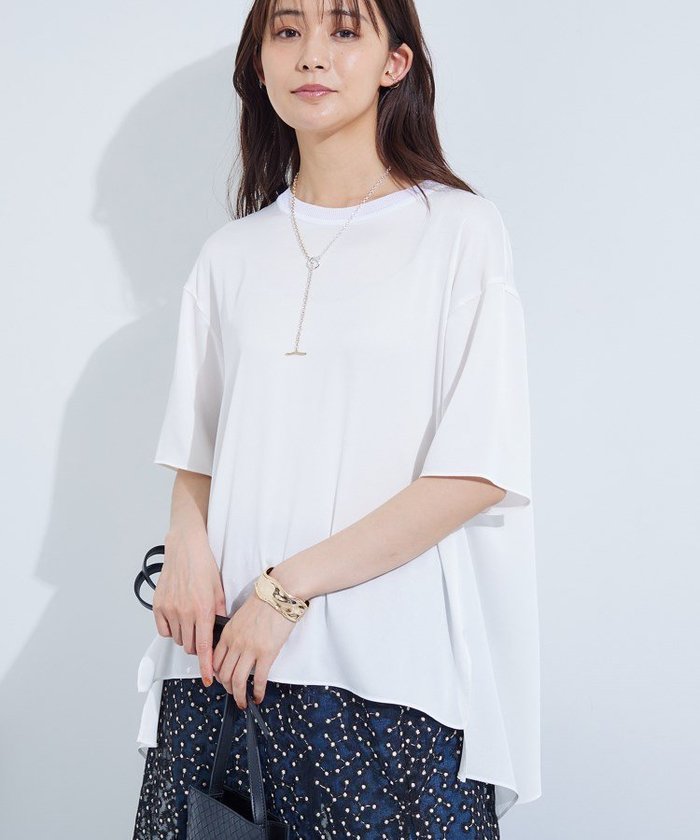 【インディヴィ/INDIVI】の【バックシャン】デザインTブラウス インテリア・キッズ・メンズ・レディースファッション・服の通販 founy(ファニー) https://founy.com/ ファッション Fashion レディースファッション Ladies' Fashion Online トップス・カットソー Tops/Tshirt シャツ/ブラウス Shirts/Blouses バッグ Bag おすすめ Recommend インナー Inner シルク Silk シンプル Simple ジャケット Jacket ジョーゼット Georgette ドレープ Drape 人気 Popularity 切替 Switching 定番 Standard |ID: prp329100004557527 ipo3291000000032623541