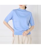 【イッツインターナショナル/I.T.'S. international】のハイネック5分袖ニット サックス|ID: prp329100004557579 ipo3291000000032598140