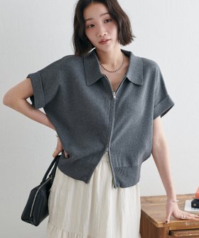 【ディスコート/Discoat】の衿付きWジップ半袖カーディガン 人気、トレンドファッション・服の通販 founy(ファニー) ファッション Fashion レディースファッション WOMEN トップス・カットソー Tops/Tshirt カーディガン Cardigans カーディガン Cardigan ジップ Zip バランス Balance ロールアップ Roll Up ワンポイント One Point 半袖 Short Sleeve 夏 Summer 定番 Standard 羽織 Haori |ID:prp329100004557613