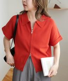 【ディスコート/Discoat】の衿付きWジップ半袖カーディガン 人気、トレンドファッション・服の通販 founy(ファニー) ファッション Fashion レディースファッション WOMEN トップス・カットソー Tops/Tshirt カーディガン Cardigans カーディガン Cardigan ジップ Zip バランス Balance ロールアップ Roll Up ワンポイント One Point 半袖 Short Sleeve 夏 Summer 定番 Standard 羽織 Haori thumbnail レッド|ID: prp329100004557613 ipo3291000000032375005