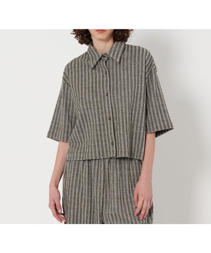 【ビューティ&ユース ユナイテッドアローズ/BEAUTY&YOUTH / UNITED ARROWS】の6(ROKU) パイル ジャカード ストライプ シャツ インテリア・キッズ・メンズ・レディースファッション・服の通販 founy(ファニー) https://founy.com/ ファッション Fashion レディースファッション Fashion for Women トップス・カットソー Cut & Sew Tops シャツ・ブラウス・オフィスカジュアル Elegant Blouses & Button-Ups アウトドア Outdoor Clothing ジャカード／ジャガード Jacquard, Woven Pattern ストライプ Stripe, Striped Pattern ビーチ Beach, Seaside ボックス Boxy, Box Shape 夏 Summer |ID: prp329100004557652 ipo3291000000032711465
