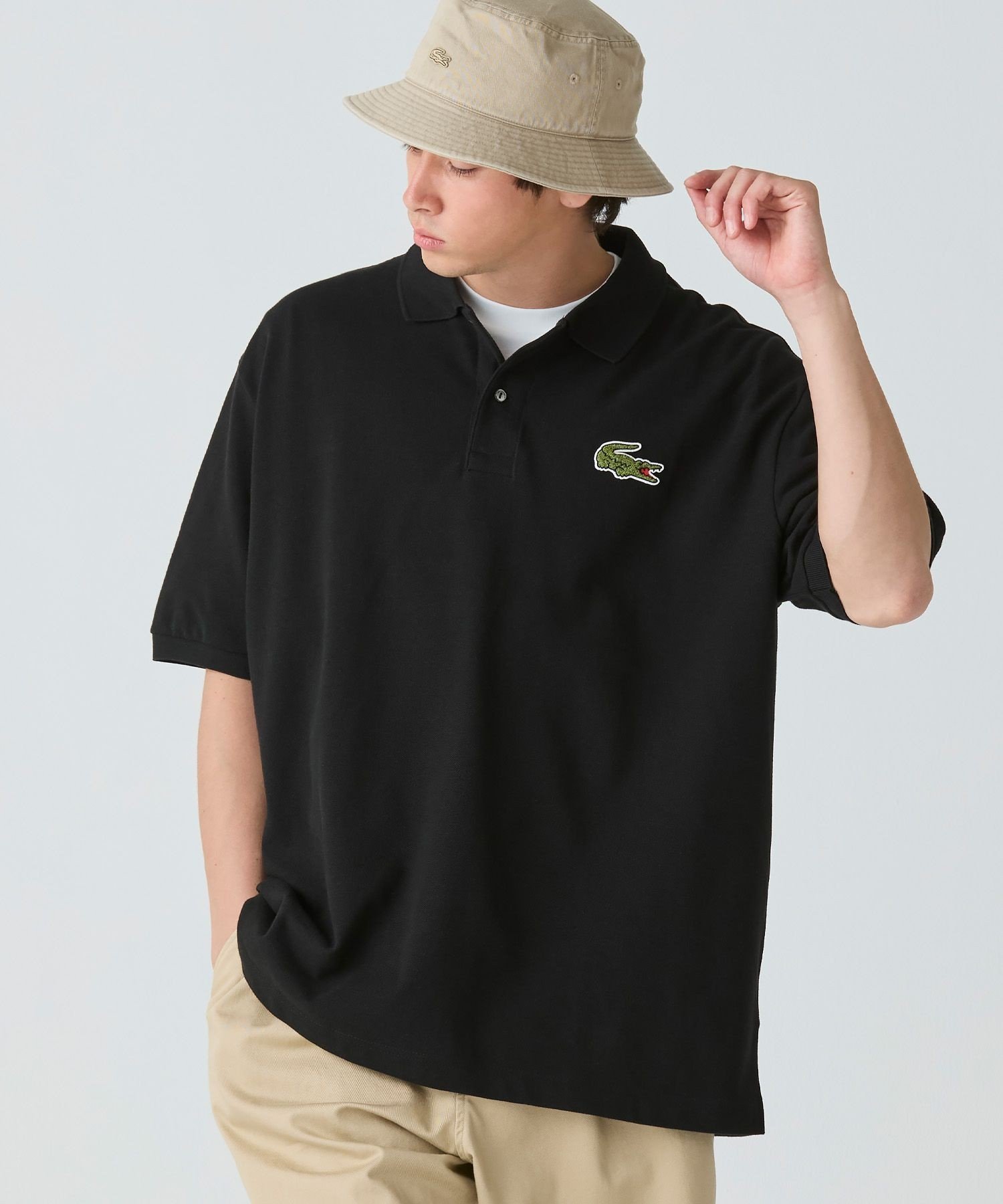 【ラコステ/LACOSTE】のL.12.12ルーズフィット ドロップショルダー 鹿の子半袖ポロシャツ インテリア・キッズ・メンズ・レディースファッション・服の通販 founy(ファニー) 　ファッション　Fashion　レディースファッション　Ladies' Fashion Online　トップス・カットソー　Tops/Tshirt　シャツ/ブラウス　Shirts/Blouses　ポロシャツ　Polo Shirts　エレガント 上品　Elegant　ショルダー　Shoulder　ドロップ　Drop　フィット　Fit　ポロシャツ　Polo Shirt　ルーズ　Loose　半袖　Short Sleeve　鹿の子　Pique　ブラック|ID: prp329100004557667 ipo3291000000032673812