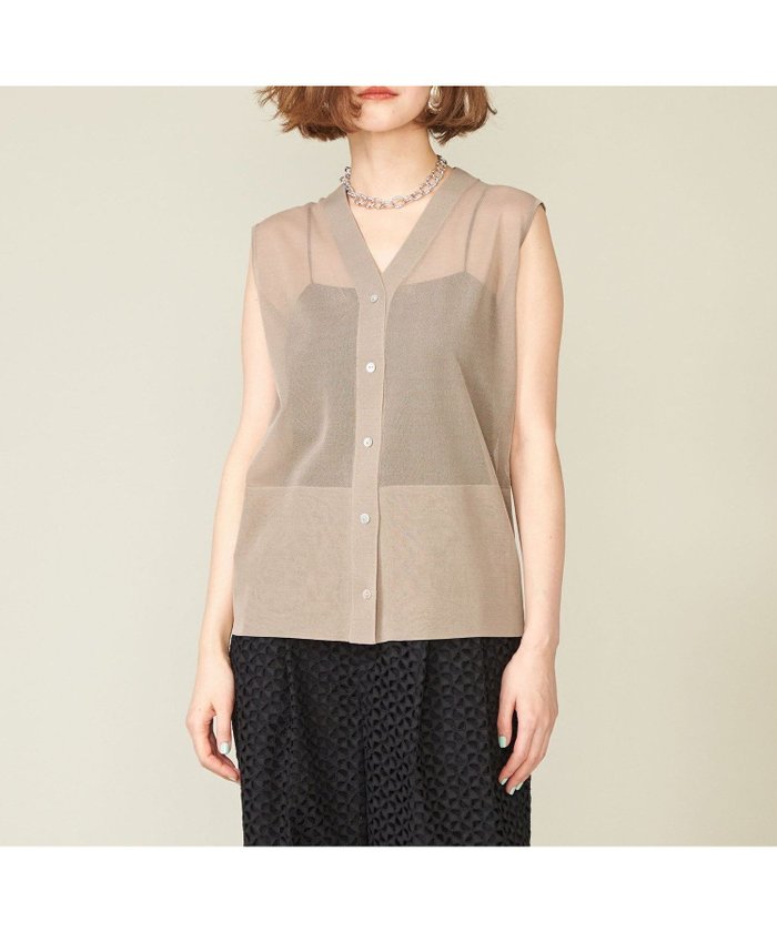 【ユナイテッドアローズ/UNITED ARROWS】のconte シアー Vネックニットベスト インテリア・キッズ・メンズ・レディースファッション・服の通販 founy(ファニー) https://founy.com/ ファッション Fashion レディースファッション Fashion for Women アウター Coat / Outerwear Collection トップス・カットソー Cut & Sew Tops ニット Knit Tops & Sweaters ベスト&ジレ / 重ね着スタイル Vests & Gilets Vネックトップス V-Neck Tops / V-Cut Neckline Shirts おすすめ Recommended / Our Picks インナー Innerwear シアー Sheer, See-Through ジャケット Jacket, Outerwear ベスト Vest, Waistcoat 夏 Summer |ID: prp329100004557668 ipo3291000000033543462