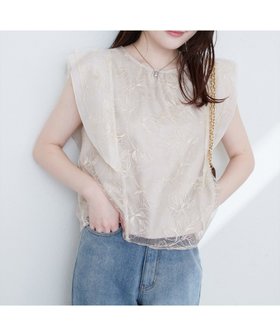 【ナチュラルクチュール/natural couture】の刺繍レースラッフルスリーブブラウス 人気、トレンドファッション・服の通販 founy(ファニー) ファッション Fashion レディースファッション WOMEN トップス・カットソー Tops/Tshirt シャツ/ブラウス Shirts/Blouses 2025年 2025 2025春夏・S/S Ss,Spring/Summer,2025 アクセサリー Accessories エレガント 上品 Elegant オーガンジー Organdy シアー Sheer セットアップ Set Up タイトスカート Tight Skirt デニム Denim フェミニン Feminine フレア Flare リラックス Relax ワイド Wide |ID:prp329100004557679