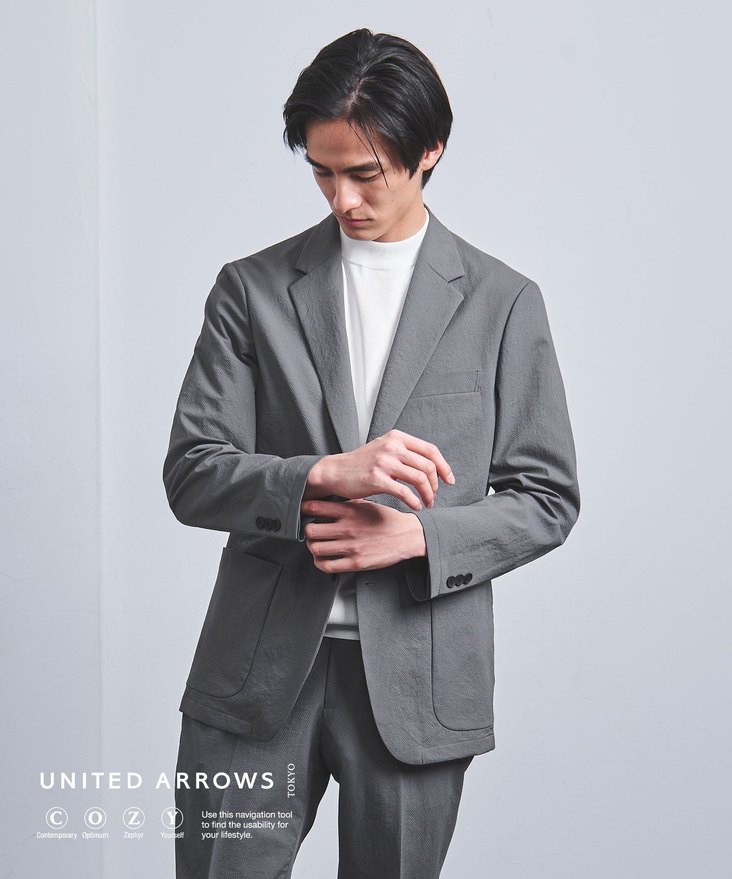 【ユナイテッドアローズ/UNITED ARROWS / MEN】のドビー シングル 2ボタン テーラードジャケット UA COZY -ストレッチ・撥水・ウォッシャブル・防しわ- インテリア・キッズ・メンズ・レディースファッション・服の通販 founy(ファニー) 　ファッション　Fashion　メンズファッション　Fashion for Men　カットソー　Cut and Sewn Top　ジャケット　Jacket, Outerwear　ストレッチ　Stretch, Stretchy Fabric　スマート　Smart, Elegant　セットアップ　Set-Up, Coordinated Outfit　パッチ　Patch, Appliqué　フラップ　Flap, Flap Pocket　フロント　Front, Front Design　ポケット　Pocket, Pocket Detail　ポロシャツ　Polo Shirt, Collared Tee　モダン　Modern, Contemporary　おすすめ　Recommended / Our Picks　ビジネス 仕事 通勤　Business / Work / Commuting　MD.GRAY|ID: prp329100004557682 ipo3291000000032744443