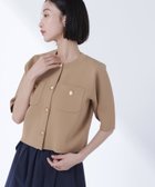 【ナチュラル ビューティー ベーシック/NATURAL BEAUTY BASIC】のエンブレムボタンニットジャケット半袖 人気、トレンドファッション・服の通販 founy(ファニー) ファッション Fashion レディースファッション WOMEN アウター Coat Outerwear ジャケット Jackets 半袖 Short Sleeve thumbnail ベージュ|ID: prp329100004557747 ipo3291000000032302023