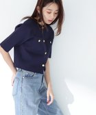 【ナチュラル ビューティー ベーシック/NATURAL BEAUTY BASIC】のエンブレムボタンニットジャケット半袖 人気、トレンドファッション・服の通販 founy(ファニー) ファッション Fashion レディースファッション WOMEN アウター Coat Outerwear ジャケット Jackets 半袖 Short Sleeve thumbnail ネイビー|ID: prp329100004557747 ipo3291000000032302029