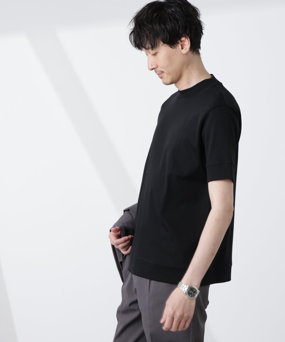 【ナノ ユニバース/nano universe / MEN】のFORMAL JERSEY モックネックカットソー半袖 インテリア・キッズ・メンズ・レディースファッション・服の通販 founy(ファニー) 　ファッション　Fashion　メンズファッション　MEN　トップス・カットソー　Tops/Tshirt/Men　インナー　Inner　シルク　Silk　シルケット　Mercerization　シンプル　Simple　スタンダード　Standard　スラックス　Slacks　スリム　Slim　セットアップ　Set Up　ドレス　Dress　半袖　Short Sleeve　モックネック　Mock Neck　おすすめ　Recommend　2025年　2025　2025春夏・S/S　Ss,Spring/Summer,2025　ブラック|ID: prp329100004557766 ipo3291000000032218770