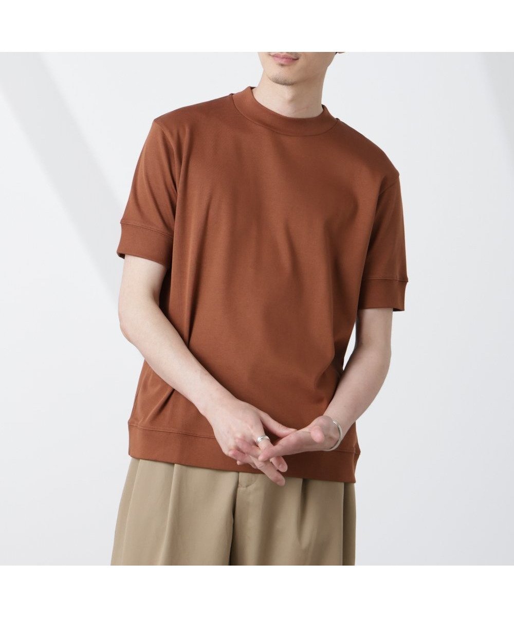 【ナノ ユニバース/nano universe / MEN】のFORMAL JERSEY モックネックカットソー半袖 インテリア・キッズ・メンズ・レディースファッション・服の通販 founy(ファニー) 　ファッション　Fashion　メンズファッション　MEN　トップス・カットソー　Tops/Tshirt/Men　インナー　Inner　シルク　Silk　シルケット　Mercerization　シンプル　Simple　スタンダード　Standard　スラックス　Slacks　スリム　Slim　セットアップ　Set Up　ドレス　Dress　半袖　Short Sleeve　モックネック　Mock Neck　おすすめ　Recommend　2025年　2025　2025春夏・S/S　Ss,Spring/Summer,2025　L.ブラウン1|ID: prp329100004557766 ipo3291000000032218772