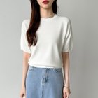 【ココモモ/COCOMOMO】のサマーニット オフィスカジュアル クルーネックニット 半袖 クルーネック 人気、トレンドファッション・服の通販 founy(ファニー) ファッション Fashion レディースファッション Fashion for Women トップス・カットソー Cut & Sew Tops ニット Knit Tops & Sweaters コンパクト Compact, Small Size サマー Summer, Summer Style 半袖 Short Sleeve, Half Sleeve 夏 Summer thumbnail ホワイト|ID: prp329100004557783 ipo3291000000033676912
