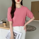 【ココモモ/COCOMOMO】のサマーニット オフィスカジュアル クルーネックニット 半袖 クルーネック 人気、トレンドファッション・服の通販 founy(ファニー) ファッション Fashion レディースファッション Fashion for Women トップス・カットソー Cut & Sew Tops ニット Knit Tops & Sweaters コンパクト Compact, Small Size サマー Summer, Summer Style 半袖 Short Sleeve, Half Sleeve 夏 Summer thumbnail ピンク|ID: prp329100004557783 ipo3291000000033676922