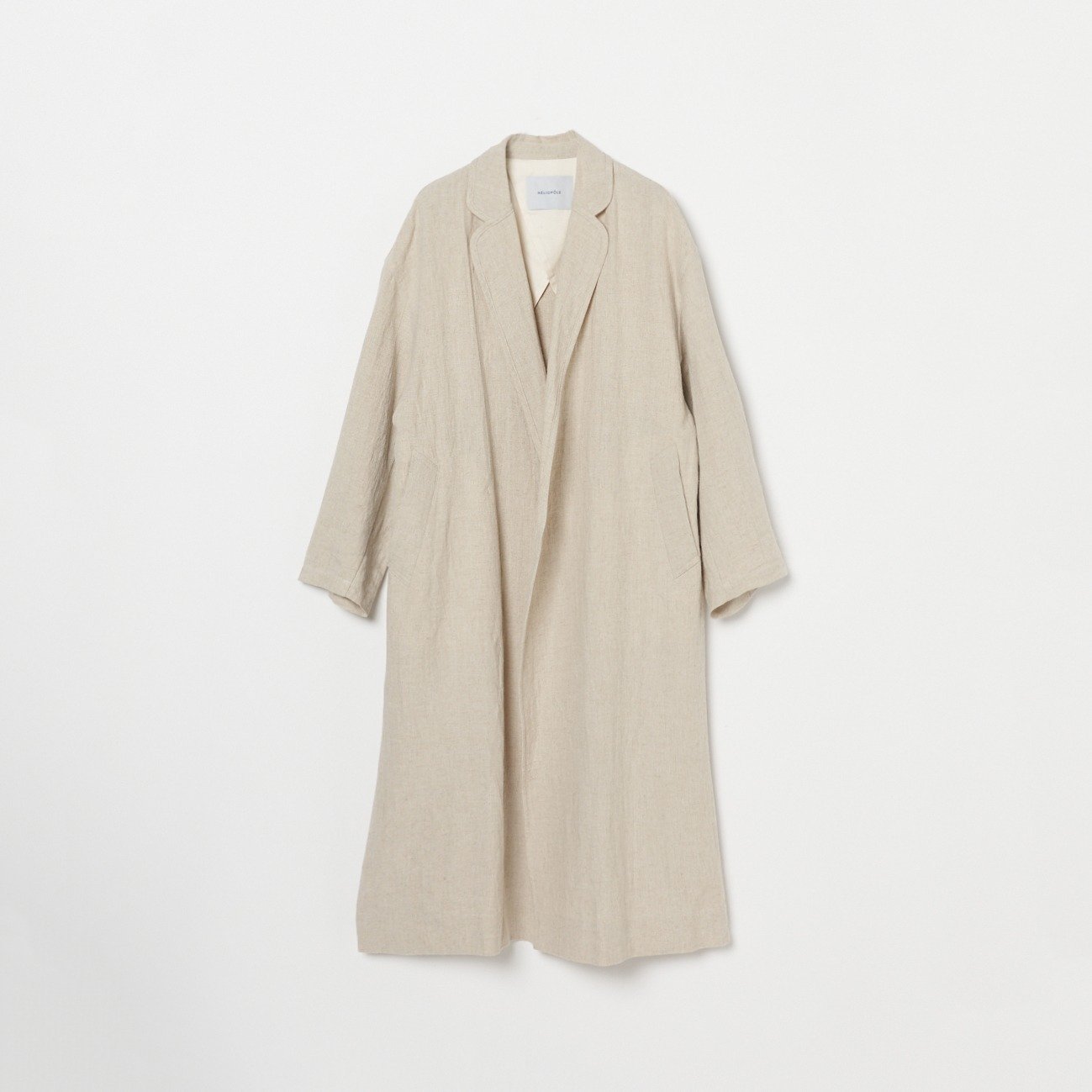 【エリオポール/heliopole】のDUNGAREES LINEN LONG COAT インテリア・キッズ・メンズ・レディースファッション・服の通販 founy(ファニー) 　ファッション　Fashion　レディースファッション　Ladies' Fashion Online　アウター　Coat Outerwear　コート　Coats　ガウン　Gown　ベーシック　Basic　リネン　Linen　夏　Summer　定番　Standard　春　Spring　羽織　Haori　ベージュ|ID: prp329100004557797 ipo3291000000032609511