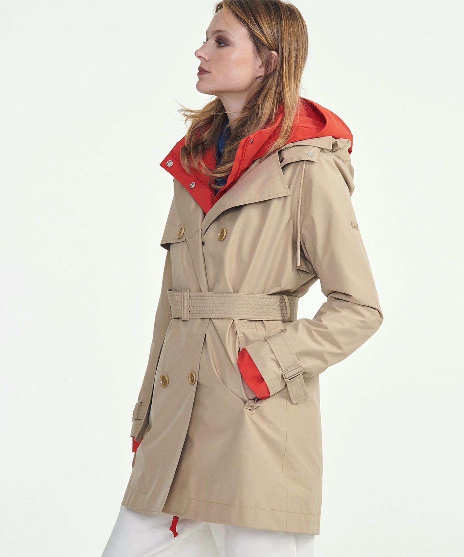 【エーグル/AIGLE】のGORE-TEX ゴアテックス 防水 防風 透湿 2WAY ミドル丈トレンチコート フード取り外し可 インテリア・キッズ・メンズ・レディースファッション・服の通販 founy(ファニー) 　ファッション　Fashion　レディースファッション　WOMEN　アウター　Coat Outerwear　コート　Coats　トレンチコート　Trench Coats　ショート　Short　フィット　Fit　ベーシック　Basic　ミドル　Middle　レギュラー　Regular　ベージュ|ID: prp329100004557800 ipo3291000000032219027