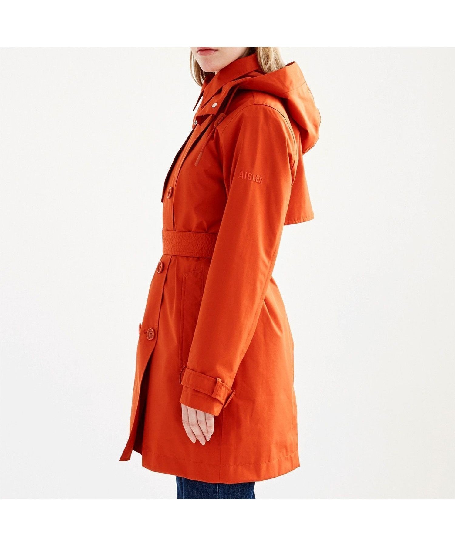 【エーグル/AIGLE】のGORE-TEX ゴアテックス 防水 防風 透湿 2WAY ミドル丈トレンチコート フード取り外し可 インテリア・キッズ・メンズ・レディースファッション・服の通販 founy(ファニー) 　ファッション　Fashion　レディースファッション　WOMEN　アウター　Coat Outerwear　コート　Coats　トレンチコート　Trench Coats　ショート　Short　フィット　Fit　ベーシック　Basic　ミドル　Middle　レギュラー　Regular　レッド|ID: prp329100004557800 ipo3291000000032219029
