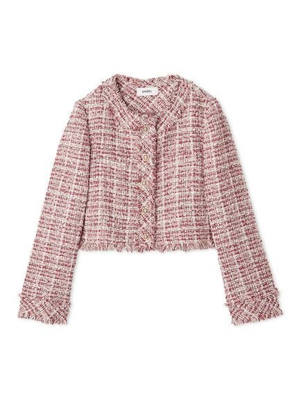 【スナイデル/SNIDEL】のツイードジャケット インテリア・キッズ・メンズ・レディースファッション・服の通販 founy(ファニー) 　ファッション　Fashion　レディースファッション　Fashion for Women　アウター　Coat / Outerwear Collection　レディースジャケット・軽アウター　Jackets　イエロー　Yellow　ウェーブ　Wavy Pattern　オレンジ　Orange　ジャケット　Jacket, Outerwear　スパンコール　Sequins, Sequin Embellishment　スマート　Smart, Elegant　ツイード　Twill, Twill Weave　人気　Popular, Best Seller　フリンジ　Fringe, Tassel　ミックス　Mix, Mixed Style　リボン　Ribbon, Bow　おすすめ　Recommended / Our Picks　PNK[066]|ID: prp329100004557852 ipo3291000000033990786