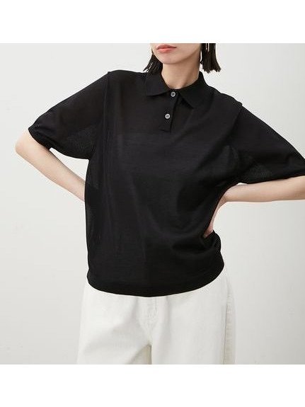 【ミラオーウェン/Mila Owen】の【ウォッシャブル】シアーポロニット インテリア・キッズ・メンズ・レディースファッション・服の通販 founy(ファニー) 　ファッション　Fashion　レディースファッション　WOMEN　トップス・カットソー　Tops/Tshirt　ニット　Knit Tops　おすすめ　Recommend　インナー　Inner　ウォッシャブル　Washable　エレガント 上品　Elegant　キャミソール　Camisole　シアー　Sheer　シンプル　Simple　タンク　Tank　トレンド　Trend　定番　Standard　BLK[009]|ID: prp329100004557869 ipo3291000000032483696