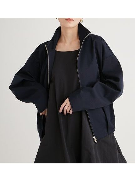 【エミ/emmi】のスタンドカラーブルゾン インテリア・キッズ・メンズ・レディースファッション・服の通販 founy(ファニー) 　ファッション　Fashion　レディースファッション　Fashion for Women　アウター　Coat / Outerwear Collection　ブルゾンジャケット・スポーティアウター　Blouson Jackets　ジップ　Zip, Zipper　スタンド　Stand Collar, Upright Stand　ダブル　Double, Double-Breasted　ツイル　Twist, Twisted Detail　パッチ　Patch, Appliqué　ブラウジング　Blouson Silhouette, Cinched Waist　ブルゾン　Blouson, Bomber Jacket　ポケット　Pocket, Pocket Detail　NVY[089]|ID: prp329100004557871 ipo3291000000032693338