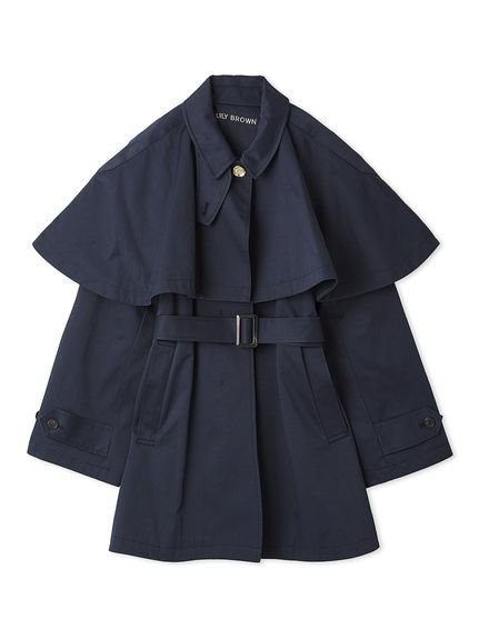 【リリーブラウン/Lily Brown】の3wayケープコート インテリア・キッズ・メンズ・レディースファッション・服の通販 founy(ファニー) 　ファッション　Fashion　レディースファッション　Ladies' Fashion Online　アウター　Coat Outerwear　コート　Coats　シンプル　Simple　チェック　Check　エレガント 上品　Elegant　春　Spring　NVY[089]|ID: prp329100004557873 ipo3291000000032693245