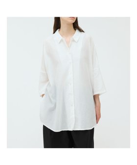 【マーコート/MARcourt】のmizuiro ind ハーフスリーブワイドチュニックシャツ 人気、トレンドファッション・服の通販 founy(ファニー) ファッション Fashion レディースファッション Fashion for Women トップス・カットソー Cut & Sew Tops シャツ・ブラウス・オフィスカジュアル Elegant Blouses & Button-Ups ベーシック Basic, Essential ポケット Pocket, Pocket Detail リネン Linen, Linen Fabric レギュラー Regular, Standard Fit 無地 Plain, Solid Color 羽織 Haori, Light Jacket |ID:prp329100004557878