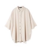 【マーコート/MARcourt】のmizuiro ind ハーフスリーブワイドチュニックシャツ 人気、トレンドファッション・服の通販 founy(ファニー) ファッション Fashion レディースファッション Fashion for Women トップス・カットソー Cut & Sew Tops シャツ・ブラウス・オフィスカジュアル Elegant Blouses & Button-Ups ベーシック Basic, Essential ポケット Pocket, Pocket Detail リネン Linen, Linen Fabric レギュラー Regular, Standard Fit 無地 Plain, Solid Color 羽織 Haori, Light Jacket thumbnail ベージュ|ID: prp329100004557878 ipo3291000000032737087