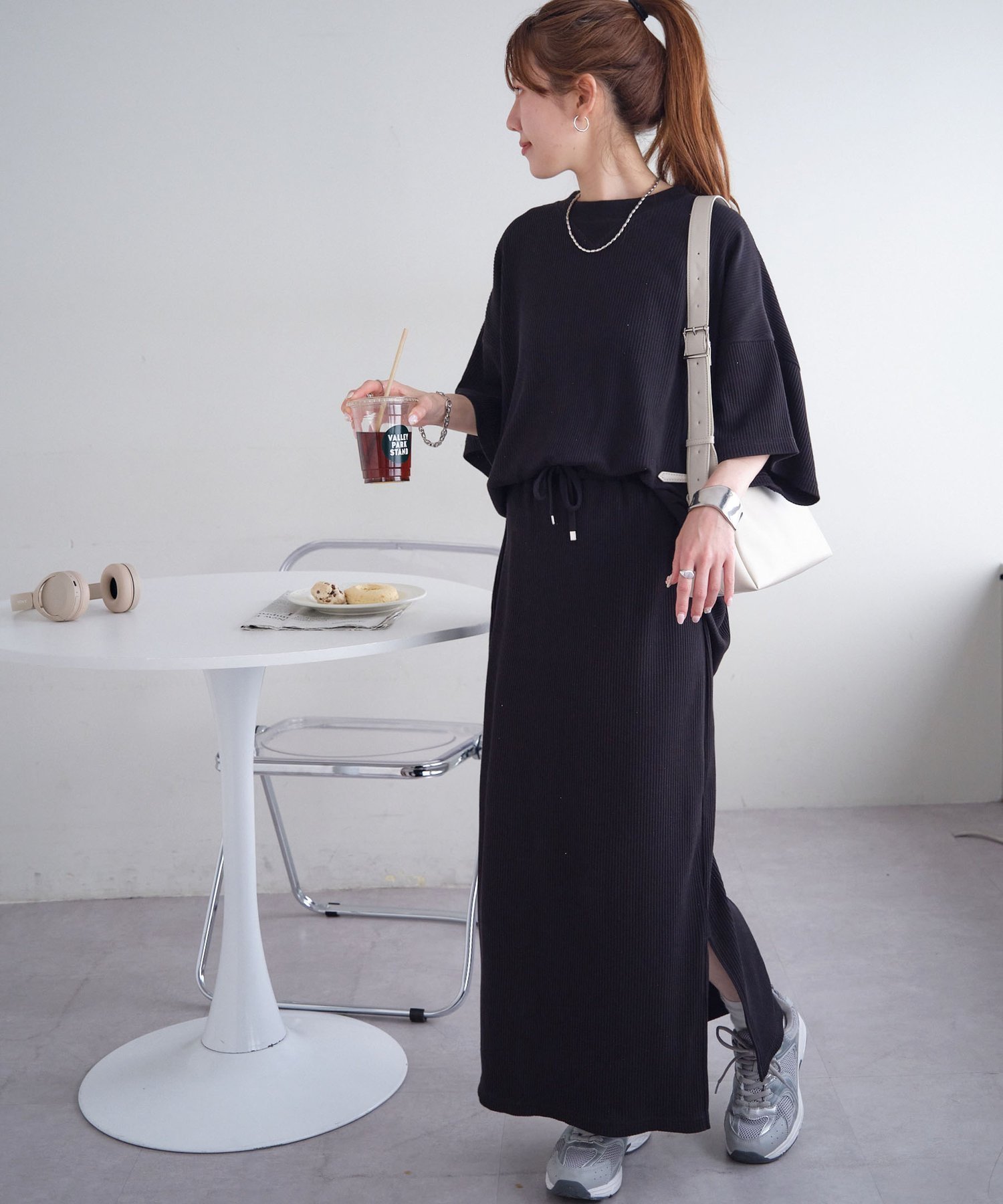 【ディスコート/Discoat】の【WEB限定】リブトップススカートセットアップ インテリア・キッズ・メンズ・レディースファッション・服の通販 founy(ファニー) 　ファッション　Fashion　レディースファッション　WOMEN　セットアップ　Setup　トップス　Tops　スカート　Skirt　おすすめ　Recommend　ジャケット　Jacket　スリット　Slit　セットアップ　Set Up　ベーシック　Basic　ブラック|ID: prp329100004558031 ipo3291000000032221968