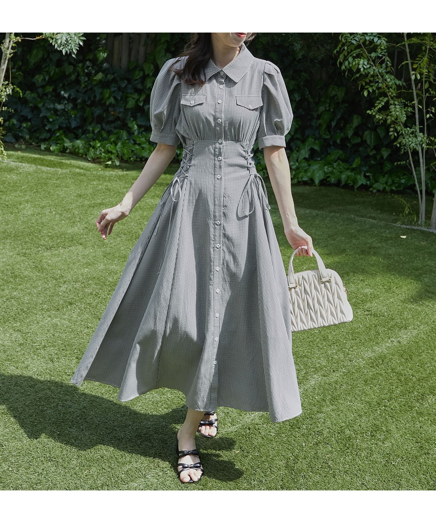 【マジェスティック レゴン/MAJESTIC LEGON】のサイドレースアップシャツワンピース 人気、トレンドファッション・服の通販 founy(ファニー) 　ファッション　Fashion　レディースファッション　WOMEN　ワンピース　Dress　シャツワンピース　Shirt Dresses　サンダル　Sandals　スリーブ　Sleeve　ダウン　Down　バランス　Balance　レース　Race　再入荷　Restock/Back In Stock/Re Arrival　エレガント 上品　Elegant　 other-1|ID: prp329100004558034 ipo3291000000032221992