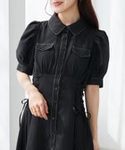 【マジェスティック レゴン/MAJESTIC LEGON】のサイドレースアップシャツワンピース ブラック|ID: prp329100004558034 ipo3291000000032222003