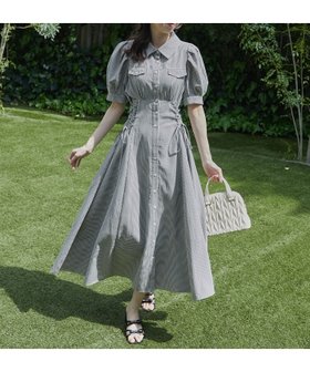 【マジェスティック レゴン/MAJESTIC LEGON】のサイドレースアップシャツワンピース 人気、トレンドファッション・服の通販 founy(ファニー) ファッション Fashion レディースファッション Fashion for Women ワンピース Dresses シャツワンピース / 1枚で着映えコーデ Shirt Dresses サンダル Sandals, Summer Shoes スリーブ Sleeve, Long Sleeve / Short Sleeve ダウン Down, Puffer バランス Balance, Style Balance レース Lace, Lace Fabric 再入荷 Restock / Back in Stock エレガント 上品 Elegant |ID:prp329100004558034