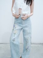 【フレイ アイディー/FRAY I.D】のフラワーエンブロイダリーデニムパンツ LBLU[081]|ID: prp329100004558047 ipo3291000000032692599