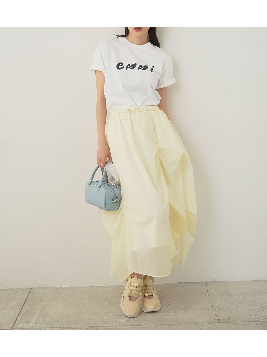 【エミ/emmi】のタック入りシアーボリュームスカート インテリア・キッズ・メンズ・レディースファッション・服の通販 founy(ファニー) 　ファッション　Fashion　レディースファッション　Ladies' Fashion Online　スカート　Skirt　おすすめ　Recommend　コンパクト　Compact　シアー　Sheer　タンク　Tank　ポケット　Pocket　メッシュ　Mesh　ランダム　Random　夏　Summer　軽量　Lightweight　YEL[032]|ID: prp329100004558126 ipo3291000000032684175