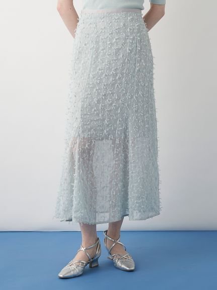 【ファーファー/FURFUR】のリボンマテリアルスカート インテリア・キッズ・メンズ・レディースファッション・服の通販 founy(ファニー) 　ファッション　Fashion　レディースファッション　Fashion for Women　スカート　Skirts　カーディガン　Cardigan, Knitwear　シフォン　Chiffon, Lightweight Fabric　チュール　Tulip, Tulip Motif　フェミニン　Feminine, Girly　リボン　Ribbon, Bow　LBLU[081]|ID: prp329100004558133 ipo3291000000032712176