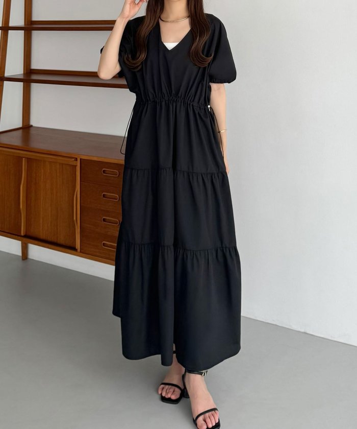 【ジュノア/JUNOAH】のcallautia Vネックドロストワンピース インテリア・キッズ・メンズ・レディースファッション・服の通販 founy(ファニー) https://founy.com/ ファッション Fashion レディースファッション Ladies' Fashion Online ワンピース Dress |ID: prp329100004558136 ipo3291000000032623296