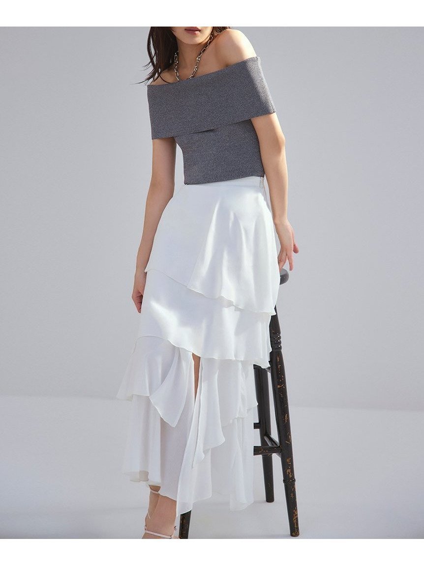 【フレイ アイディー/FRAY I.D】のセミシアーティアードスカート 人気、トレンドファッション・服の通販 founy(ファニー) 　雑誌掲載アイテム　Magazine Items　ファッション雑誌　Fashion Magazines　ビジンヒャッカ　美人百花　ファッション　Fashion　レディースファッション　WOMEN　スカート　Skirt　ティアードスカート　Tiered Skirts　4月号　April Issue　エレガント 上品　Elegant　シアー　Sheer　スリット　Slit　ティアードスカート　Tiered Skirt　切替　Switching　雑誌　Magazine　 other-1|ID: prp329100004558145 ipo3291000000032223233