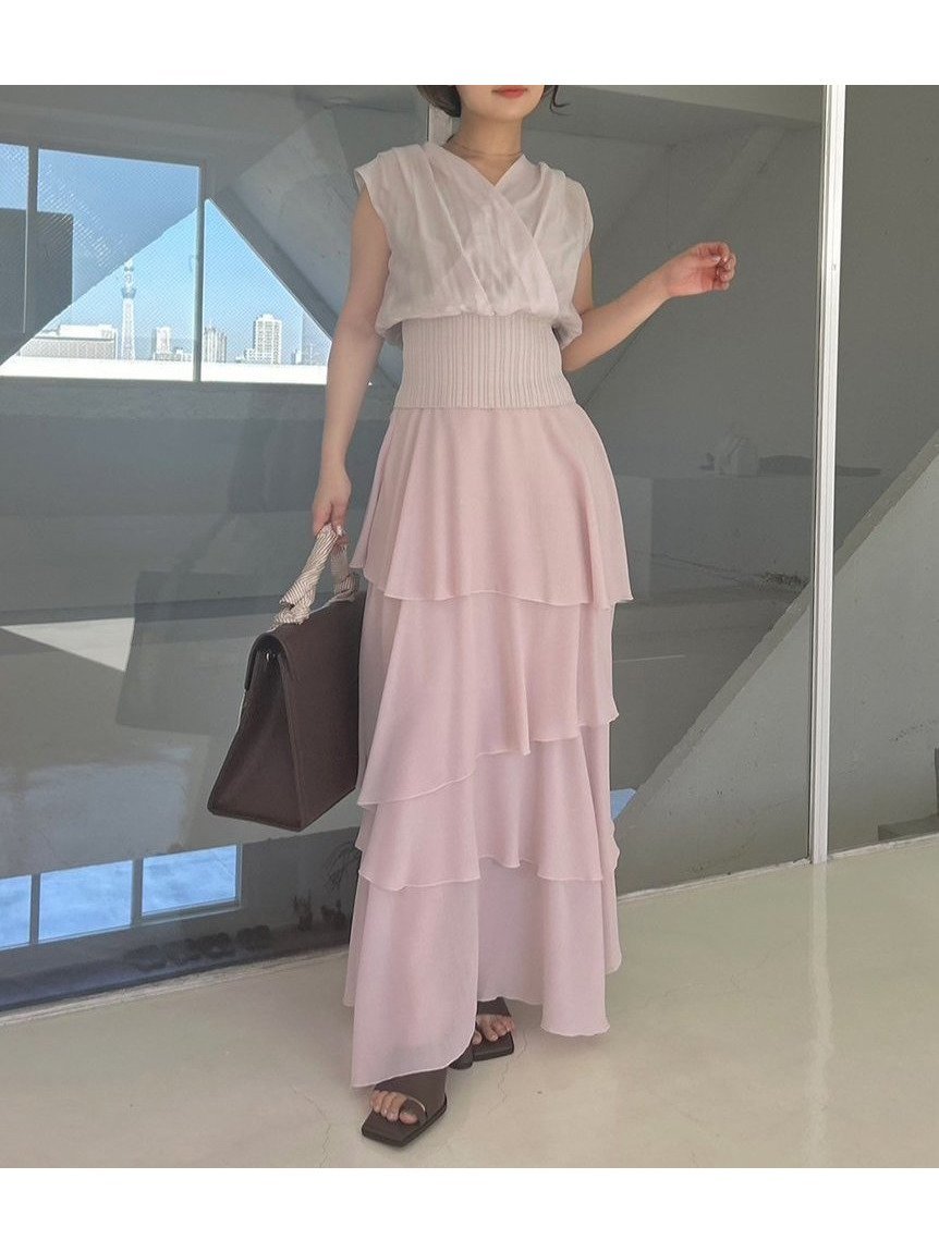 【フレイ アイディー/FRAY I.D】のセミシアーティアードスカート インテリア・キッズ・メンズ・レディースファッション・服の通販 founy(ファニー) 　雑誌掲載アイテム　Magazine Items　ファッション雑誌　Fashion Magazines　ビジンヒャッカ　美人百花　ファッション　Fashion　レディースファッション　WOMEN　スカート　Skirt　ティアードスカート　Tiered Skirts　4月号　April Issue　エレガント 上品　Elegant　シアー　Sheer　スリット　Slit　ティアードスカート　Tiered Skirt　切替　Switching　雑誌　Magazine　PNK[066]|ID: prp329100004558145 ipo3291000000032223235
