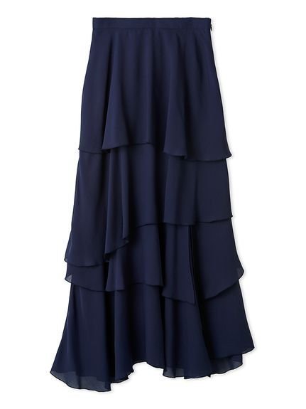 【フレイ アイディー/FRAY I.D】のセミシアーティアードスカート インテリア・キッズ・メンズ・レディースファッション・服の通販 founy(ファニー) 　雑誌掲載アイテム　Magazine Items　ファッション雑誌　Fashion Magazines　ビジンヒャッカ　美人百花　ファッション　Fashion　レディースファッション　WOMEN　スカート　Skirt　ティアードスカート　Tiered Skirts　4月号　April Issue　エレガント 上品　Elegant　シアー　Sheer　スリット　Slit　ティアードスカート　Tiered Skirt　切替　Switching　雑誌　Magazine　NVY[089]|ID: prp329100004558145 ipo3291000000032223236