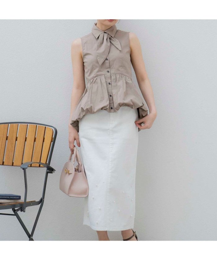 【ノエラ/Noela】のパールデニムナロースカート インテリア・キッズ・メンズ・レディースファッション・服の通販 founy(ファニー) https://founy.com/ ファッション Fashion レディースファッション Ladies' Fashion Online スカート Skirt スリット Slit デニム Denim パール Pearl ポケット Pocket ランダム Random |ID: prp329100004558183 ipo3291000000032636225