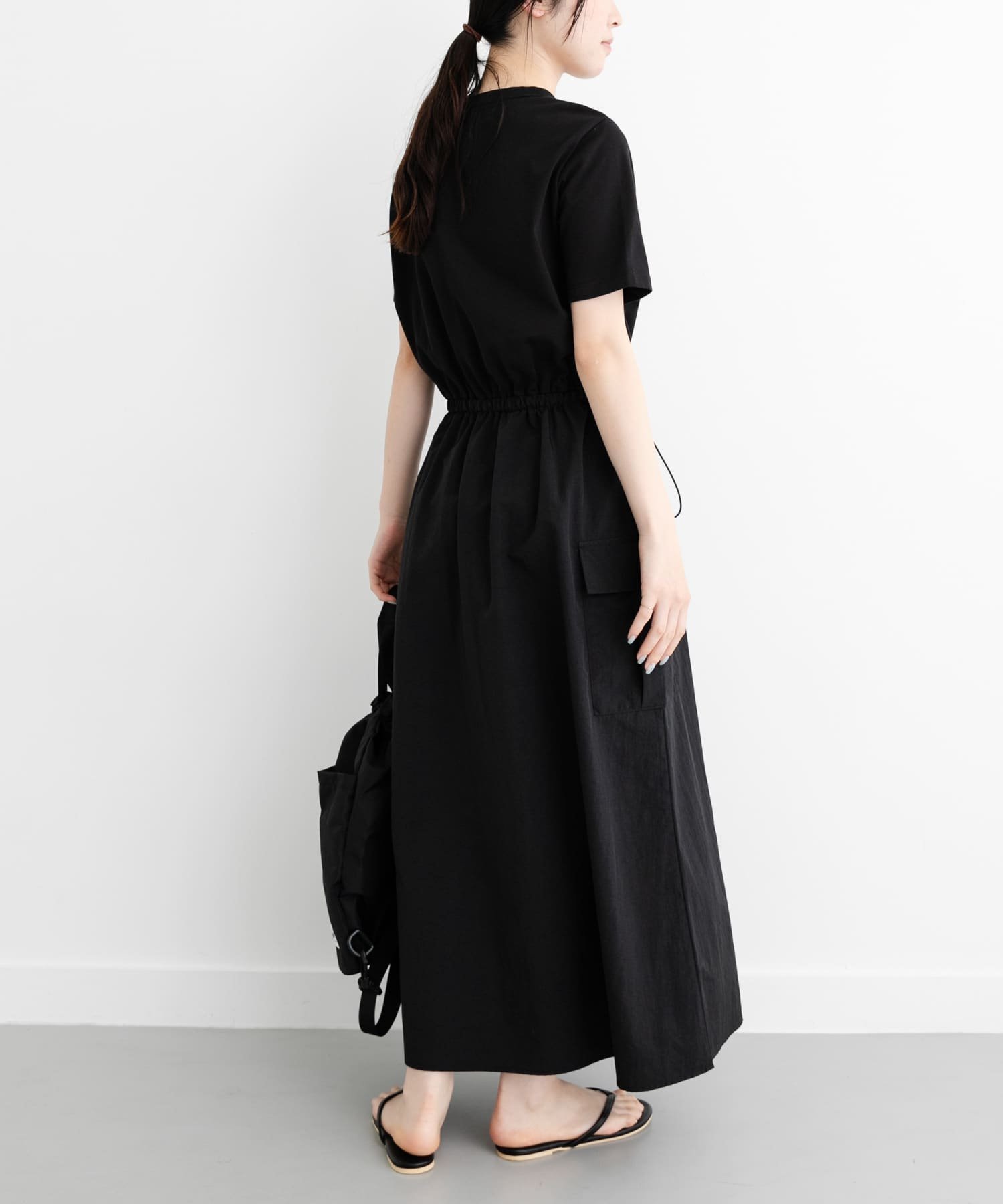【アーバンリサーチ ドアーズ/URBAN RESEARCH DOORS】のFORK SPOON ドッキングワンピース インテリア・キッズ・メンズ・レディースファッション・服の通販 founy(ファニー) 　ファッション　Fashion　レディースファッション　WOMEN　ワンピース　Dress　2025年　2025　2025春夏・S/S　Ss,Spring/Summer,2025　アウトドア　Outdoor　ドッキング　Docking　ドローストリング　Drawstring　ベーシック　Basic　マキシ　Maxi　今季　This Season　夏　Summer　S/S・春夏　Ss・Spring/Summer　BLACK|ID: prp329100004558194 ipo3291000000032310366