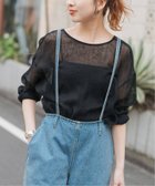 【スピック&スパン/Spick & Span】の《追加》手洗い可 / メッシュリネンルーズプルオーバー ブラック|ID: prp329100004558207 ipo3291000000032776665