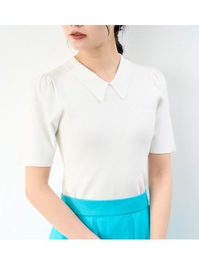 【セルフォード/CELFORD】のカリグラフィー刺繍衿付きニットプルオーバー 人気、トレンドファッション・服の通販 founy(ファニー) ファッション Fashion レディースファッション Fashion for Women トップス・カットソー Cut & Sew Tops ニット Knit Tops & Sweaters カジュアルプルオーバー・ニットトップス Pullovers & Knit Tops / Casual Pullovers アイレット Eyelet Lace ワンポイント One Point, Statement Accent エレガント 上品 Elegant 定番 Standard, Basic Item |ID:prp329100004558227