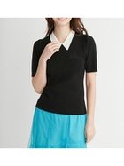 【セルフォード/CELFORD】のカリグラフィー刺繍衿付きニットプルオーバー 人気、トレンドファッション・服の通販 founy(ファニー) ファッション Fashion レディースファッション Fashion for Women トップス・カットソー Cut & Sew Tops ニット Knit Tops & Sweaters カジュアルプルオーバー・ニットトップス Pullovers & Knit Tops / Casual Pullovers アイレット Eyelet Lace ワンポイント One Point, Statement Accent エレガント 上品 Elegant 定番 Standard, Basic Item thumbnail BLK[009]|ID: prp329100004558227 ipo3291000000033389054