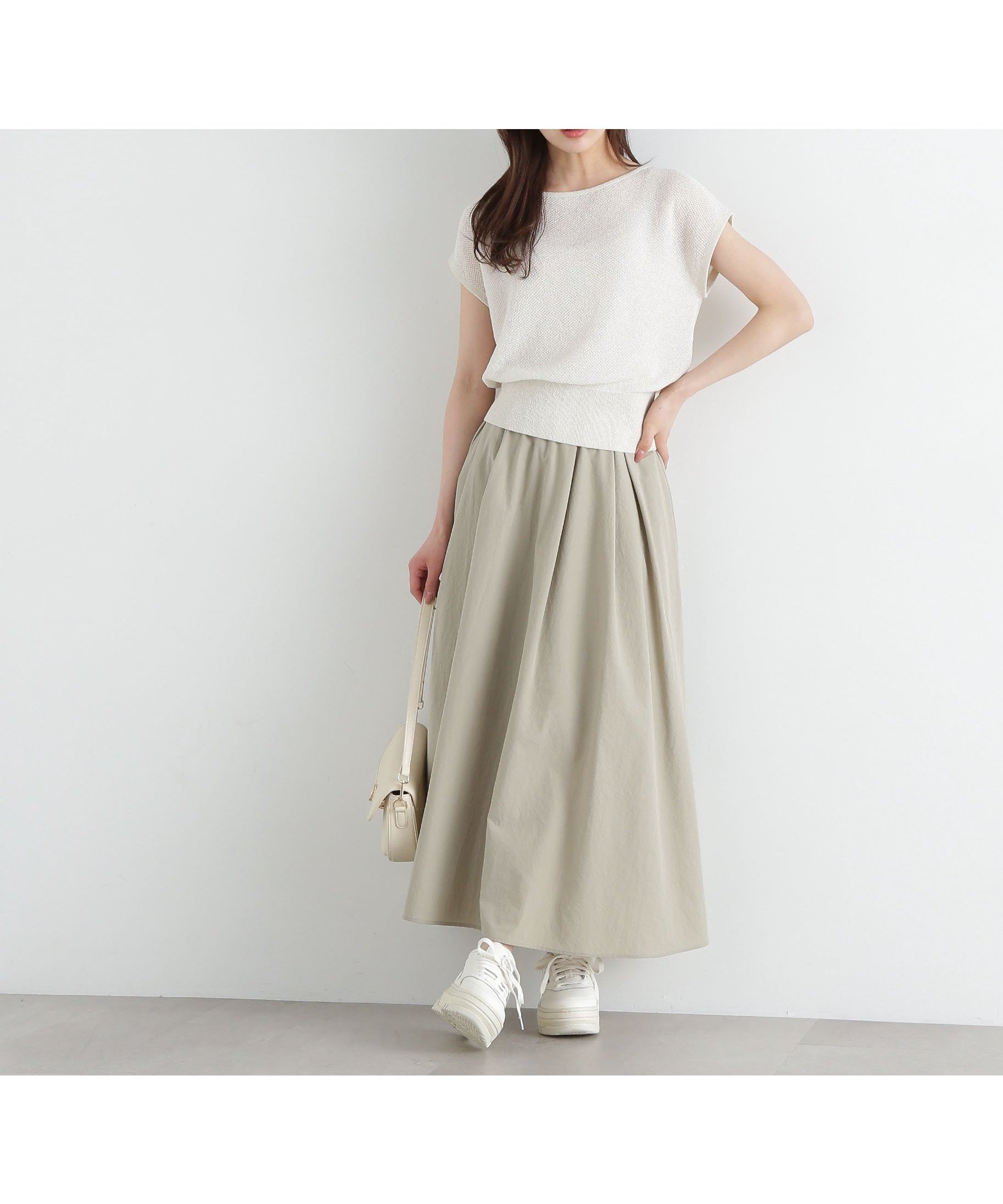 【プロポーション ボディドレッシング/PROPORTION BODY DRESSING】のギャザーフレアースカート インテリア・キッズ・メンズ・レディースファッション・服の通販 founy(ファニー) 　ファッション　Fashion　レディースファッション　Fashion for Women　スカート　Skirts　スリット　Slit, Slit Detail　タフタ　Taffeta, Structured Fabric　フリル　Frill, Ruffle　リラックス　Relax, Relaxed Fit　カーキ|ID: prp329100004558268 ipo3291000000032736370