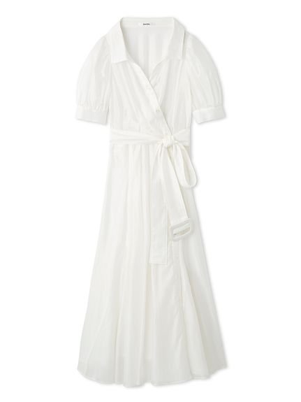 【スナイデル/SNIDEL】の【00サイズ/WEB限定カラーあり】カシュクールシャツワンピース 人気、トレンドファッション・服の通販 founy(ファニー) 　ファッション　Fashion　レディースファッション　WOMEN　ワンピース　Dress　シャツワンピース　Shirt Dresses　エレガント 上品　Elegant　ギンガム　Gingham　シャーリング　Shirring　シンプル　Simple　ストライプ　Stripe　ストレート　Straight　スリーブ　Sleeve　チェック　Check　バルーン　Balloon　フィット　Fit　フェミニン　Feminine　フレア　Flare　無地　Plain Color　リボン　Ribbon　ロマンティック　Romantic　おすすめ　Recommend　 other-1|ID: prp329100004558271 ipo3291000000032267357