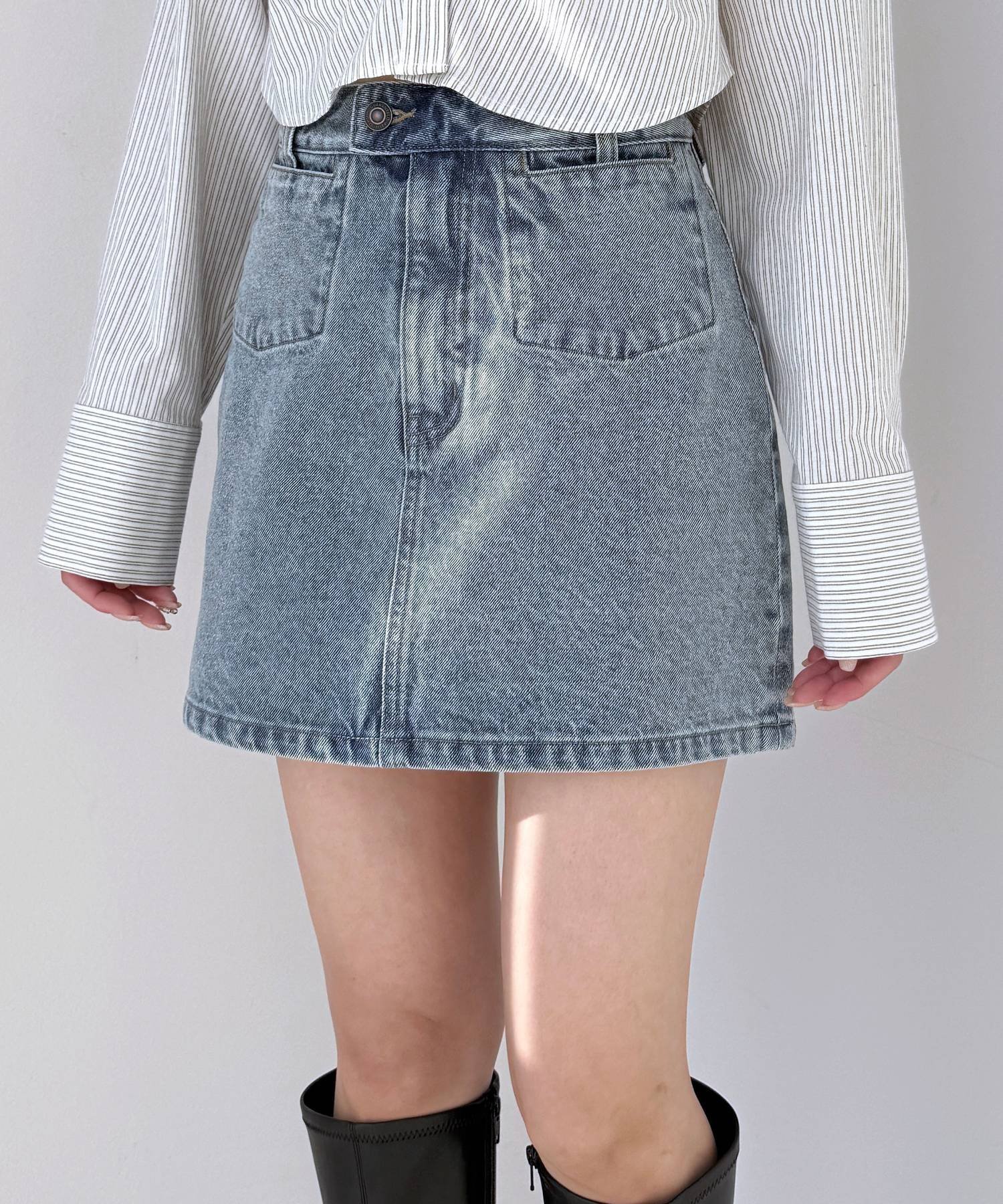 【ヘザー/Heather】のDenim ポケットミニスカート インテリア・キッズ・メンズ・レディースファッション・服の通販 founy(ファニー) 　ファッション　Fashion　レディースファッション　Fashion for Women　スカート　Skirts　ミニスカート　Mini Skirts　スウェット / スエット　Sweatshirt, Sweatwear　デニム　Denim, Jeans Material　ポケット　Pocket, Pocket Detail　ミニスカート　Mini Skirt, Short Skirt　人気　Popular, Best Seller　今季　This Season, Current Season　定番　Standard, Basic Item　ブルー|ID: prp329100004558288 ipo3291000000032653759
