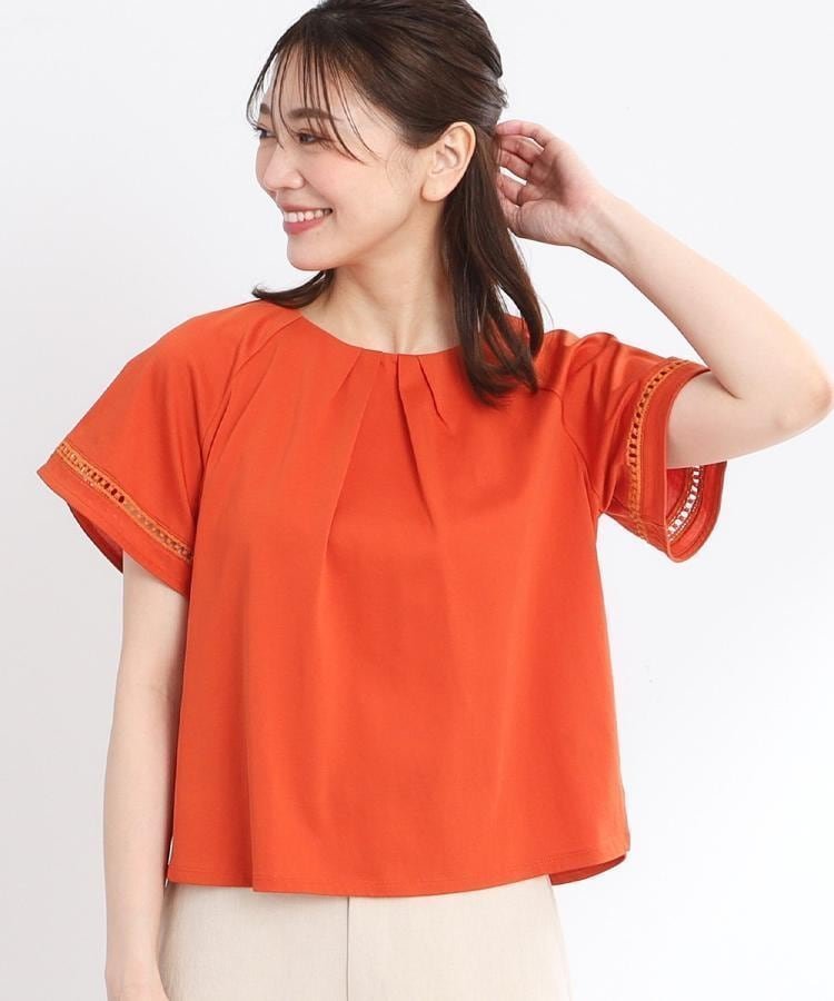【リフレクト/Reflect】の【夏SALE/UVカット/接触冷感/手洗い可】フレアースリーブカットソー インテリア・キッズ・メンズ・レディースファッション・服の通販 founy(ファニー) 　ファッション　Fashion　レディースファッション　Ladies' Fashion Online　トップス・カットソー　Tops/Tshirt　カットソー　Cut and Sewn　カットソー　Cut And Sew　コンパクト　Compact　ジャージ　Jersey　フレアースリーブ　Flared Sleeves　レース　Race　ワイド　Wide　夏　Summer　オレンジ|ID: prp329100004558326 ipo3291000000032654391