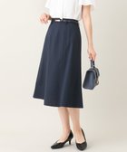 【アー ヴェー ヴェー/a.v.v】の【洗える/ストレッチ/UVカット】ベルト付麻調ストレッチセミフレアスカート ネイビー|ID: prp329100004558340 ipo3291000000032725284
